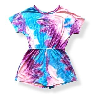 Girls Tie Dye Print Romper